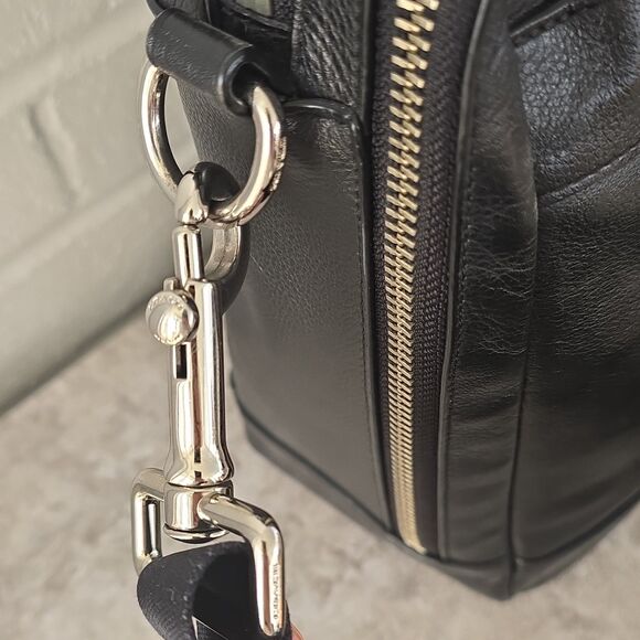 Coach Hamilton Black Leather Briefcase Padded Solid F54804 - Picture 5 of 16